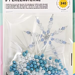 folia Kit d'étoiles en perles, 340 pièces, bleu/argent/blanc