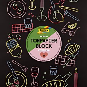 folia Bloc de papier de couleur, A3, 130 g/m2, noir