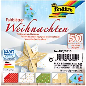 folia Feuilles de papier pour pliage "Noel", 100 x 100 mm