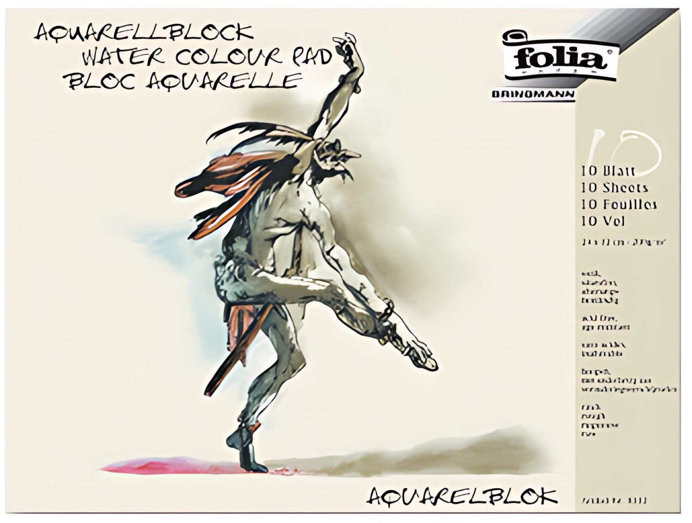 folia Bloc aquarelle, rugueux, 300 x 400 mm, 200 g/m2, blanc