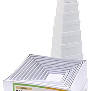 folia Boîtes de cadeau "carré", 12 tailles assorties, blanc