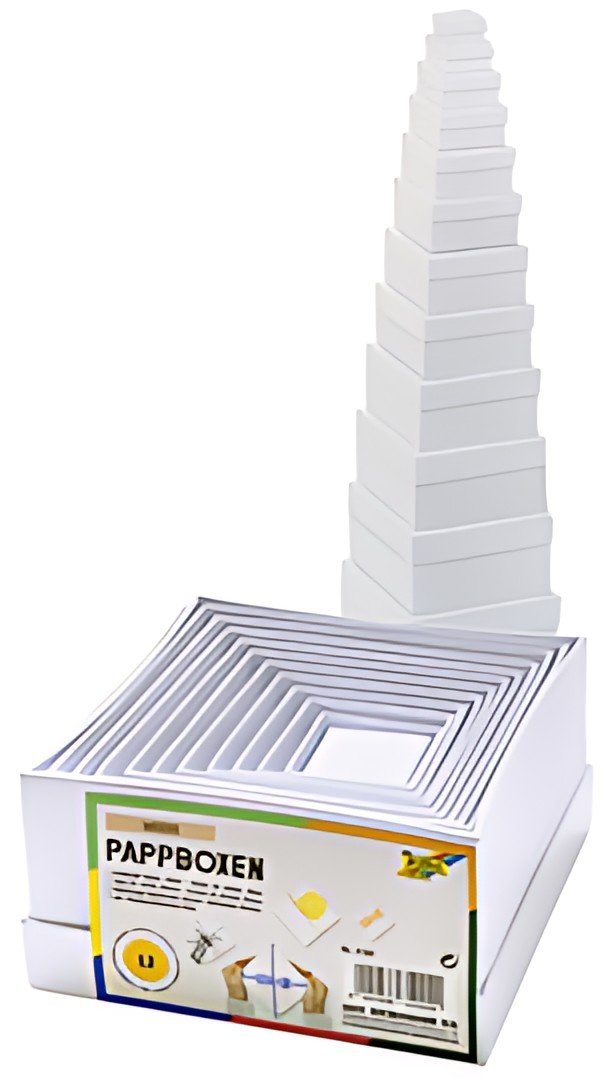 folia Boîtes de cadeau "carré", 12 tailles assorties, blanc