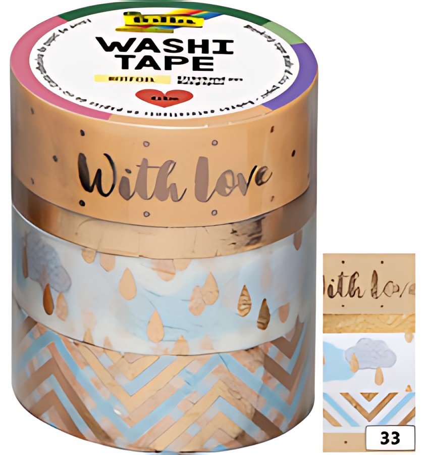folia Rubans autocollants déco Washi-Tape HOTFOIL OR ROSE II