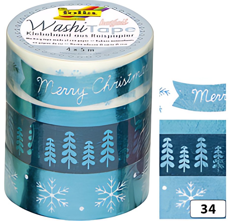 folia Rubans autocollants Noël Washi-Tape HOTFOIL BLEU GLACE