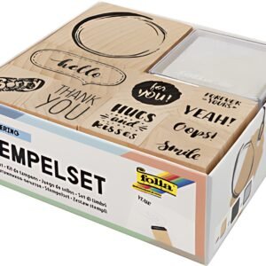 folia Set de tampons en bois "Lettering", 12 pièces