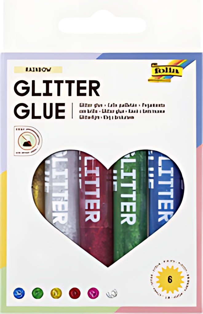folia Colle pailletée " Glitterglue", 9,5 ml, couleurs