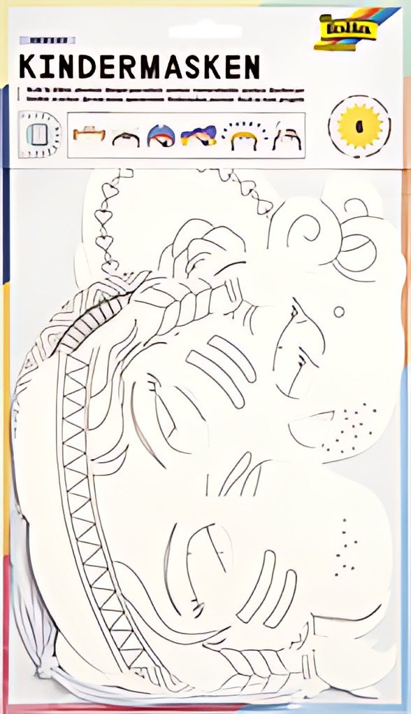 folia Masques pour enfants "Thèmes", en carton, 6 motifs