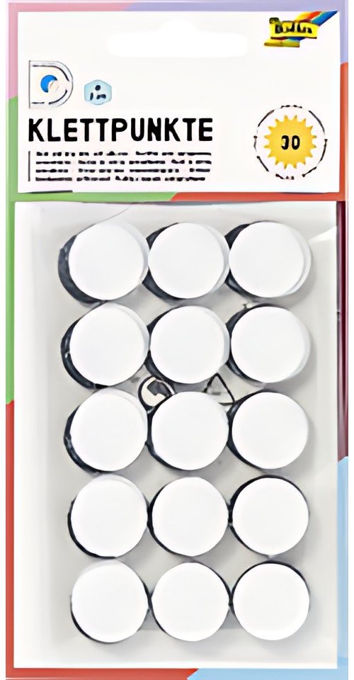 folia Pastilles auto-agripantes, rondes, 20 mm, noir / blanc