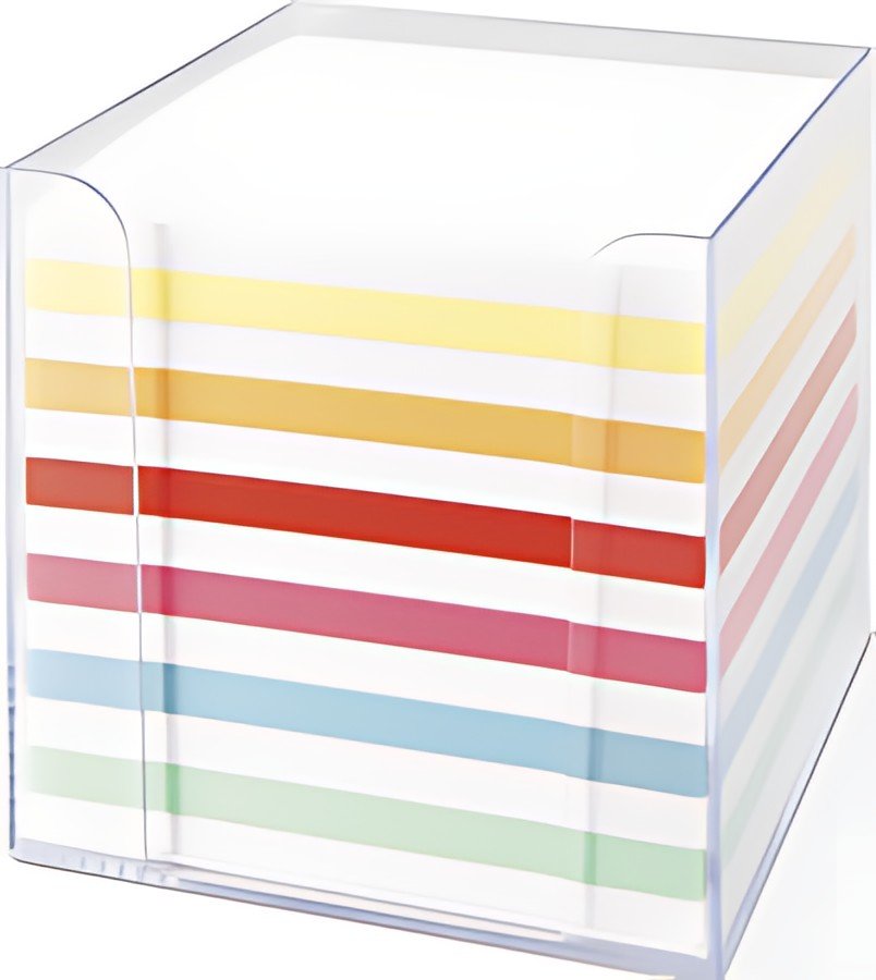 folia Bloc cube avec boîtier, plastique, transparent