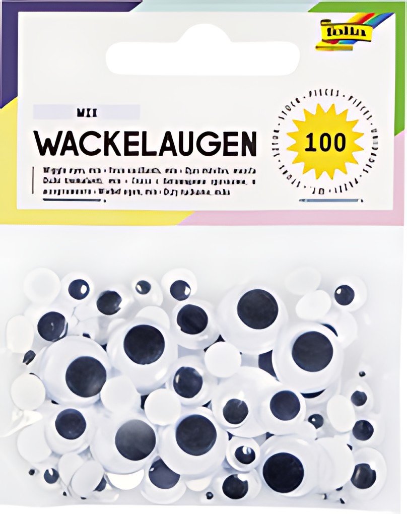 folia Yeux vacillants, non autocollants, tailles assorties