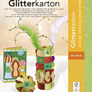 folia Carton à paillettes "Oriental", 240 x 340 mm, 300 g/m2