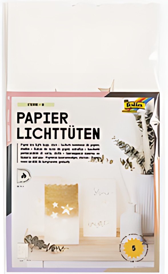 folia Sachet de papier photophore "étoiles", grand, papier
