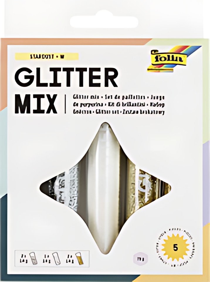 folia Set de paillettes avec colle déco incluse, couleurs