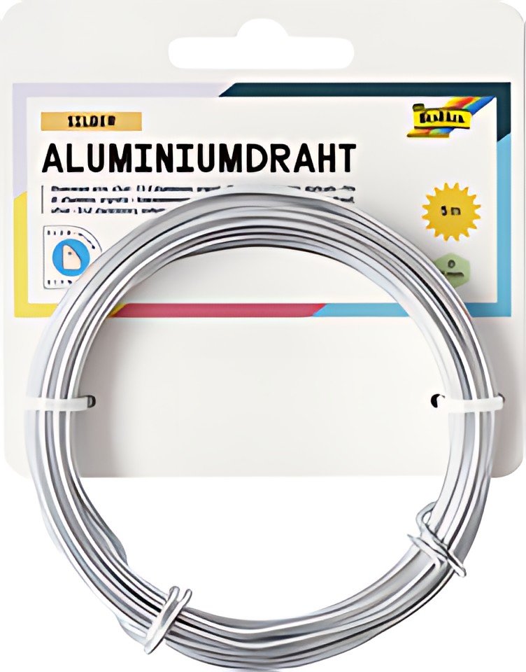folia Fil de bricolage en aluminium, 2 mm x 5 m, argent