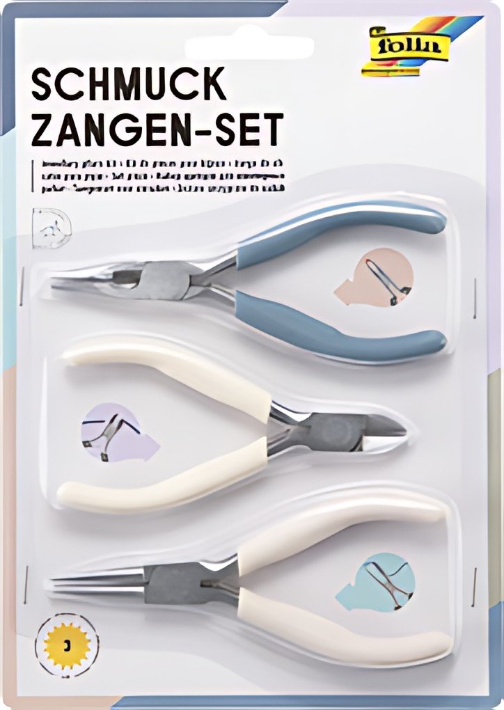 folia Set de pinces pour pierres décoratives, 3 pièces, bleu
