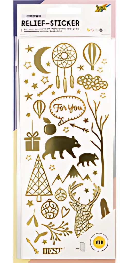 folia Sticker en relief NOEL, format feuille: 100 x 240 mm