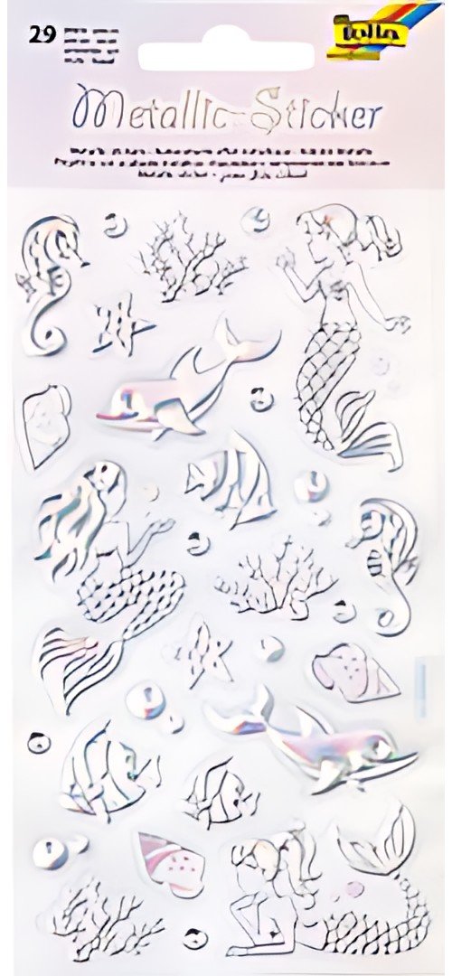 folia Autocollant métallisé Mermaid, feuille: 95 x 175 mm