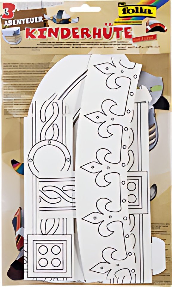 folia Kit de chapeaux pour enfants "AVENTURE", carton, blanc
