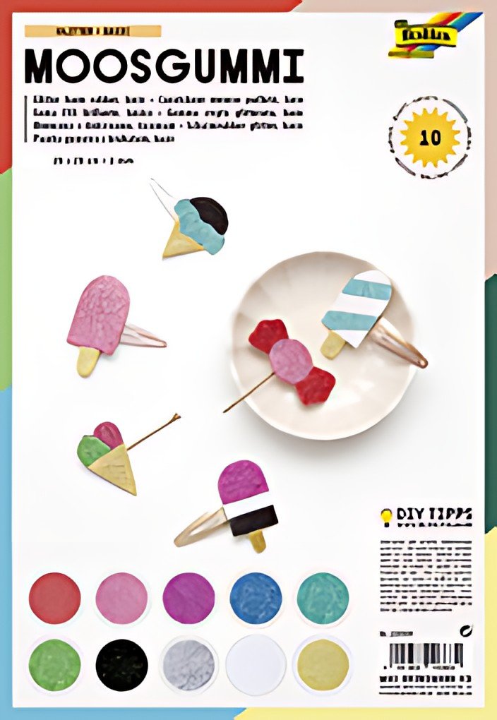 folia Caoutchouc mousse pailleté, non collant, 10 feuilles