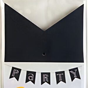 folia Guirlande de fanions tableau noir, 14 fanions, noir