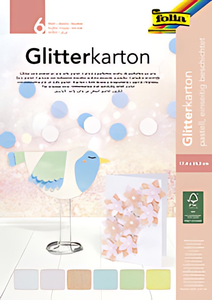 folia Bloc de carton à paillettes "Pastel", 170 x 245 mm