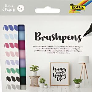 folia Stylo pinceau Brush Pens "Basic & Pastell", kit de 8