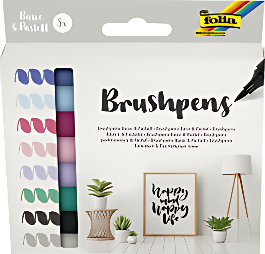 folia Stylo pinceau Brush Pens "Basic & Pastell", kit de 8