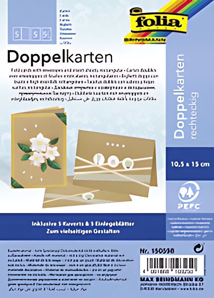 folia Carte double, 105 x 150 mm, 220 g/m2, brun kraft