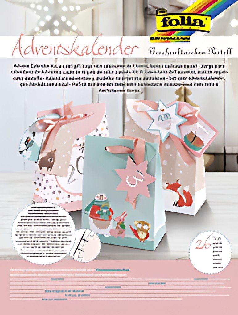 folia Calendier de l'Avent "Boîte cadeau pastel", 26 pièces