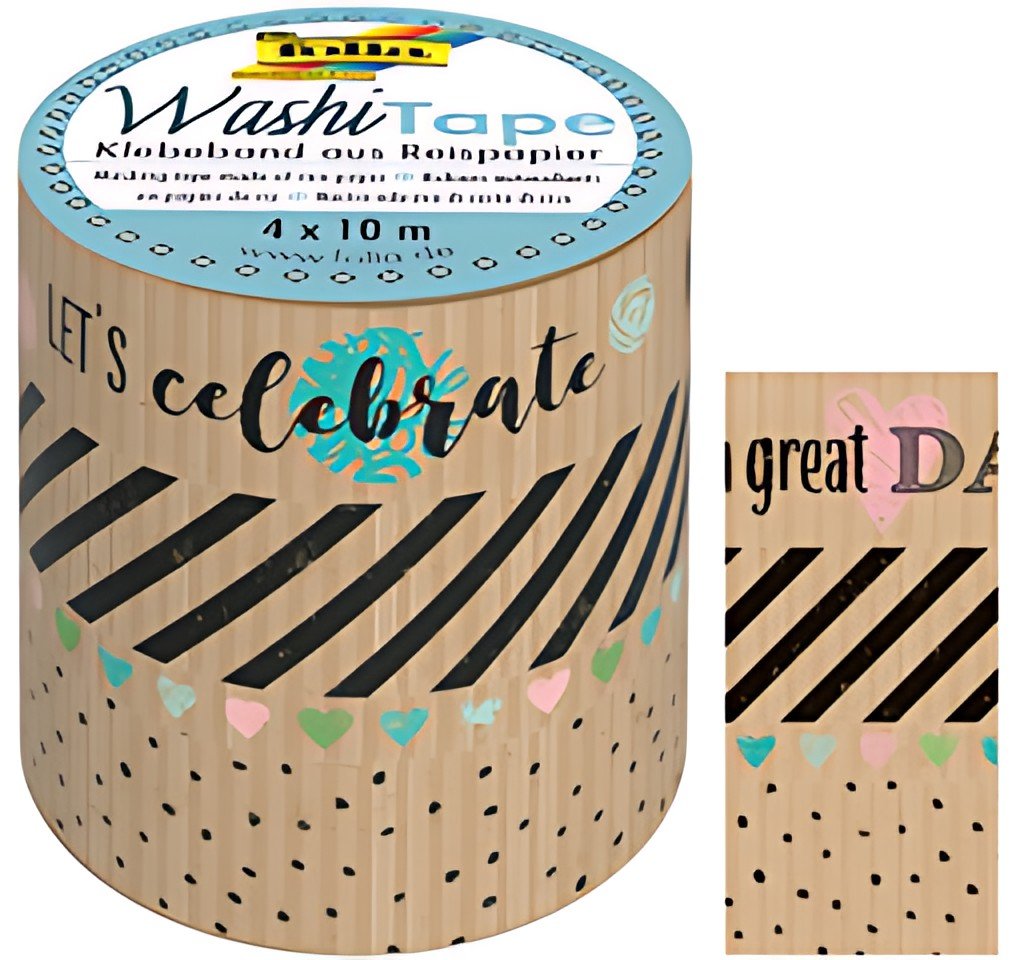 folia Ruban adhésif déco WashiTape Papier kraft I, kit de 4