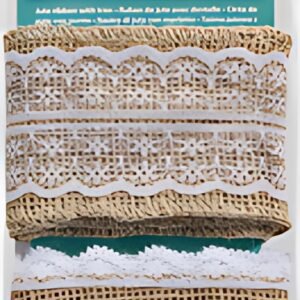 folia Ruban de jute avec dentelle, 2 x 1 m