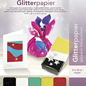 folia Papier pailleté, 70 g/m2, 230 x 330 mm, assorti