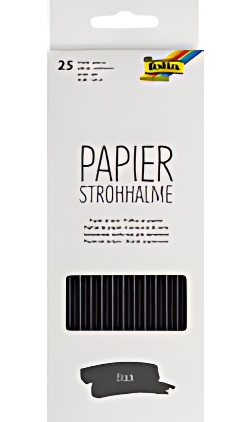 folia Paille en papier "BLACK", longueur : 200 mm