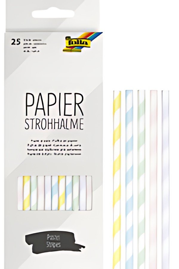 folia Paille en papier "PASTEL STRIPES", longueur : 200 mm