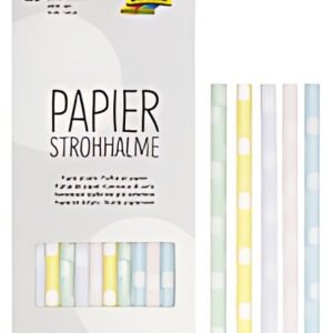 folia Paille en papier "PASTEL DOTS", longueur : 200 mm