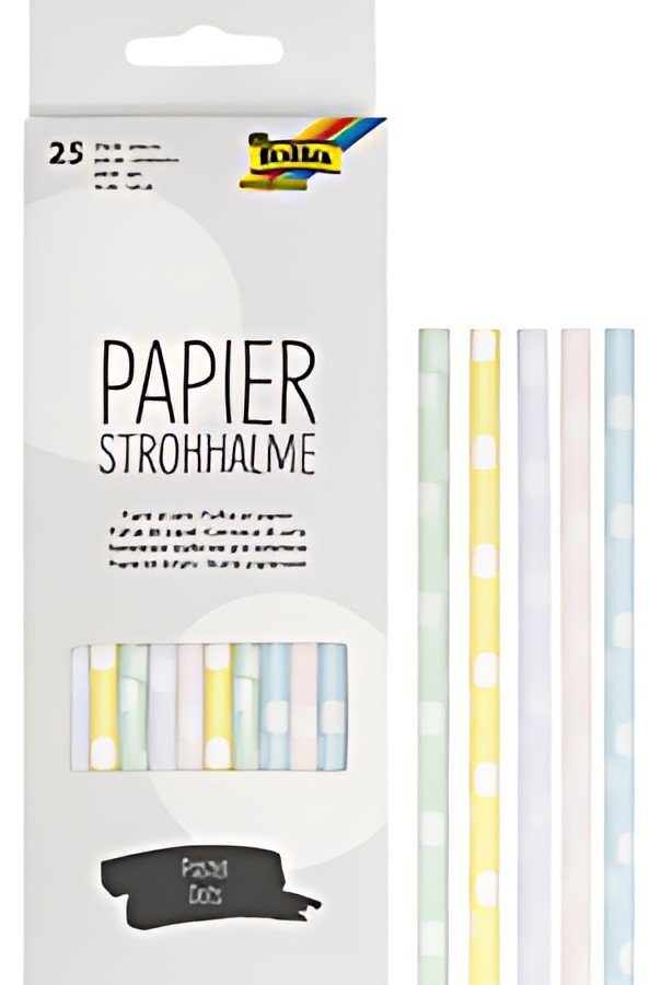 folia Paille en papier "PASTEL DOTS", longueur : 200 mm