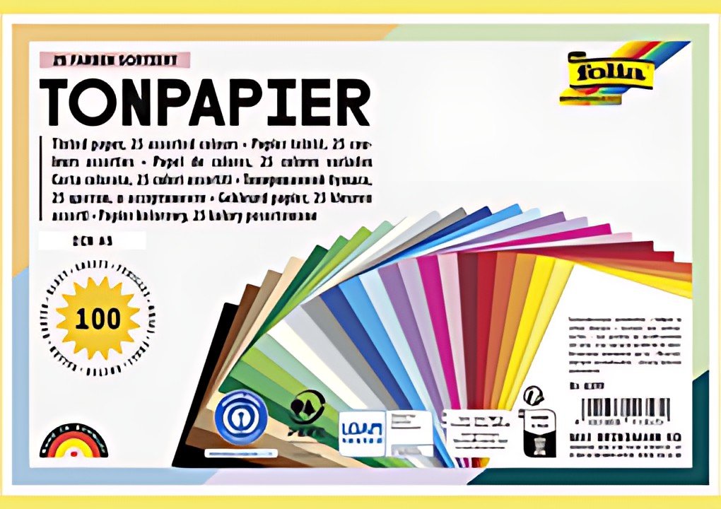 folia Papier de couleur, A5, 130 g/m2, 25 couleurs assorties
