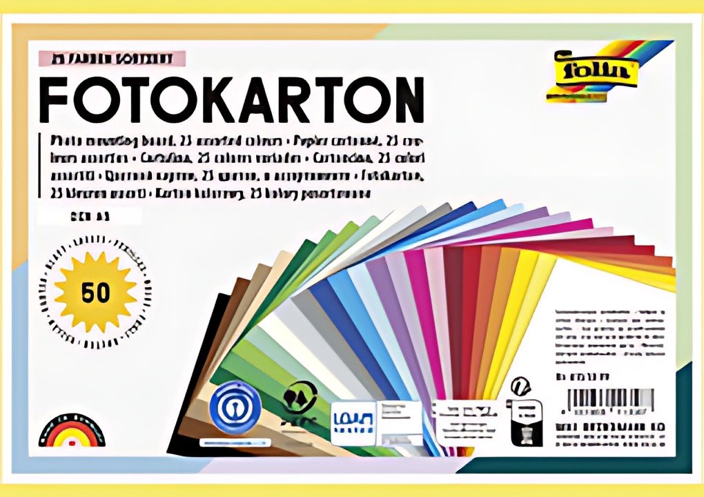 folia Carton de bricolage, A5, 300 g/m2, 25 couleurs