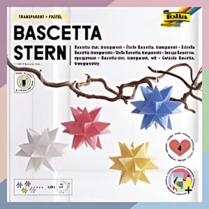 folia Feuilles pliables étoile Bascetta, 75 x 75 mm, pastel