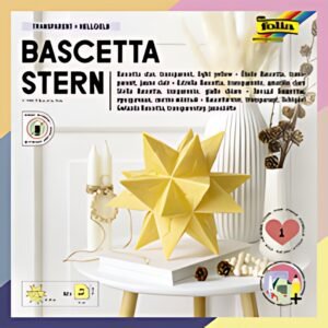 folia Feuilles pliables étoile Bascetta, 150 x 150 mm, jaune