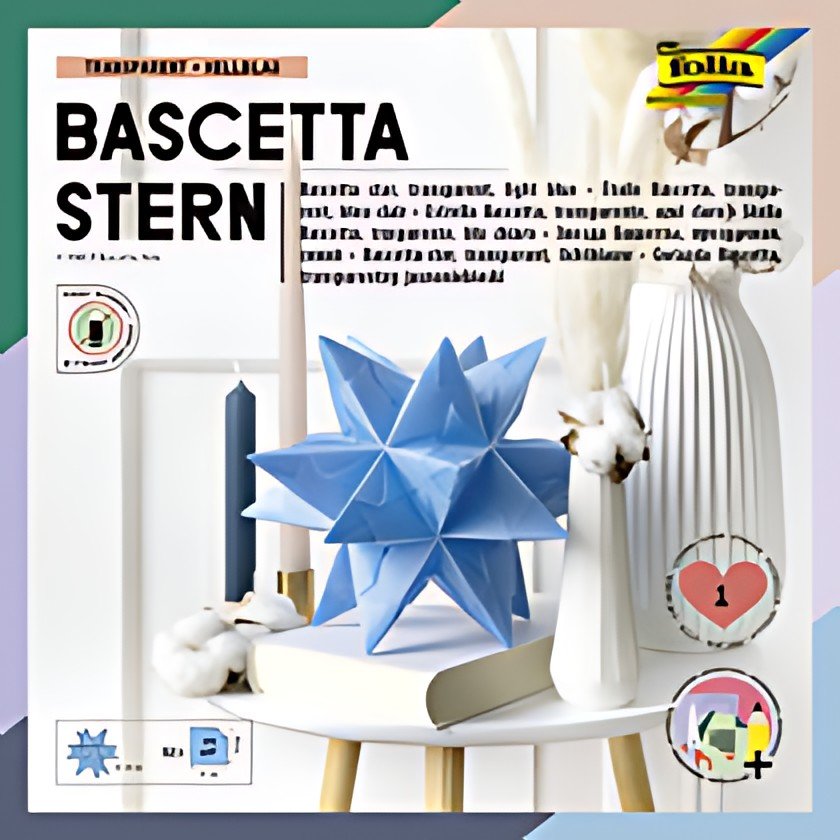folia Feuilles pliables étoile Bascetta, 150 x 150 mm, bleu