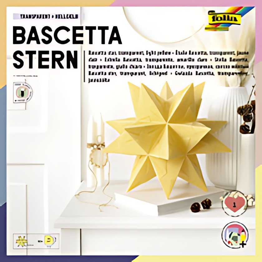 folia Feuille de papier à plier Etoile Bascetta, jaune clair