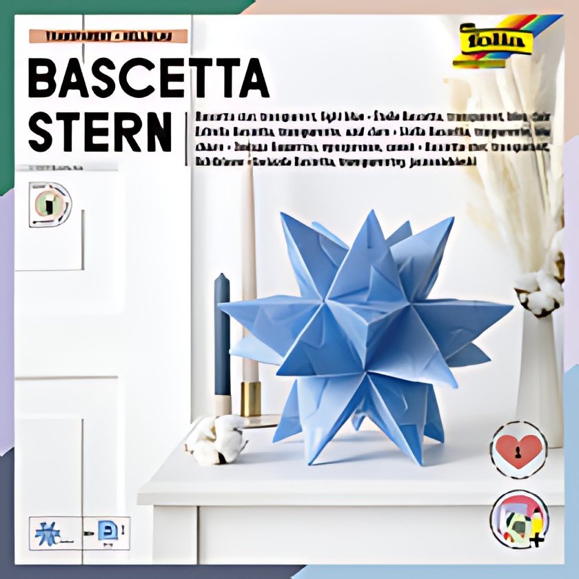 folia Feuille de papier à plier Etoile Bascetta, bleu clair