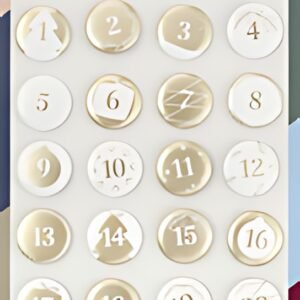 folia "Buttons" pour calendrier de l'Avent, nacré, en tôle