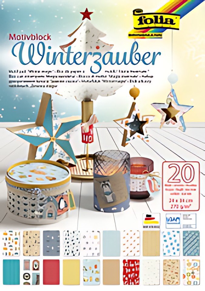 folia Bloc à motifs "Magie de l'hiver", 240 x 340 mm, par 20