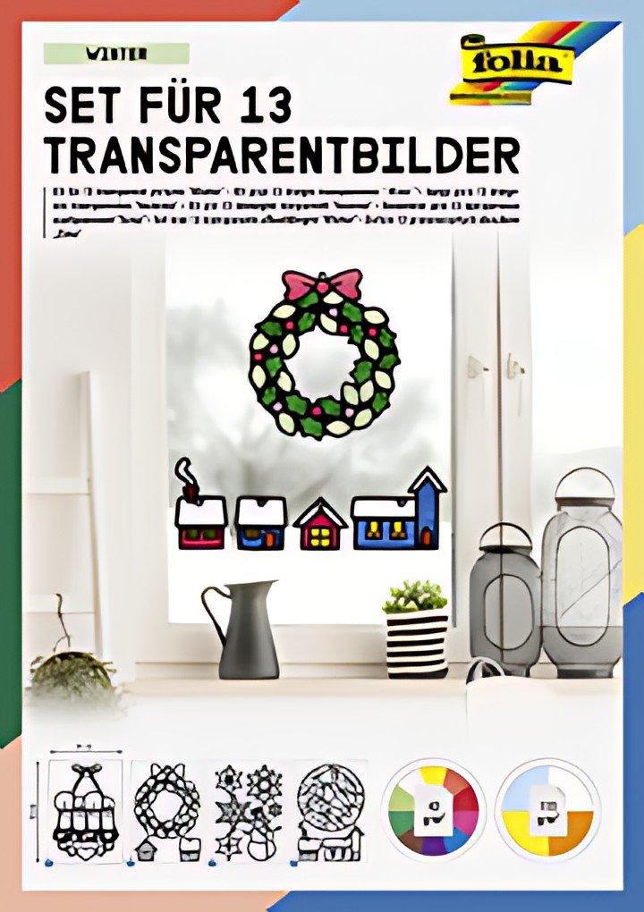 folia Kit de décoration pour fenêtre "Hiver", 250 x 350 mm