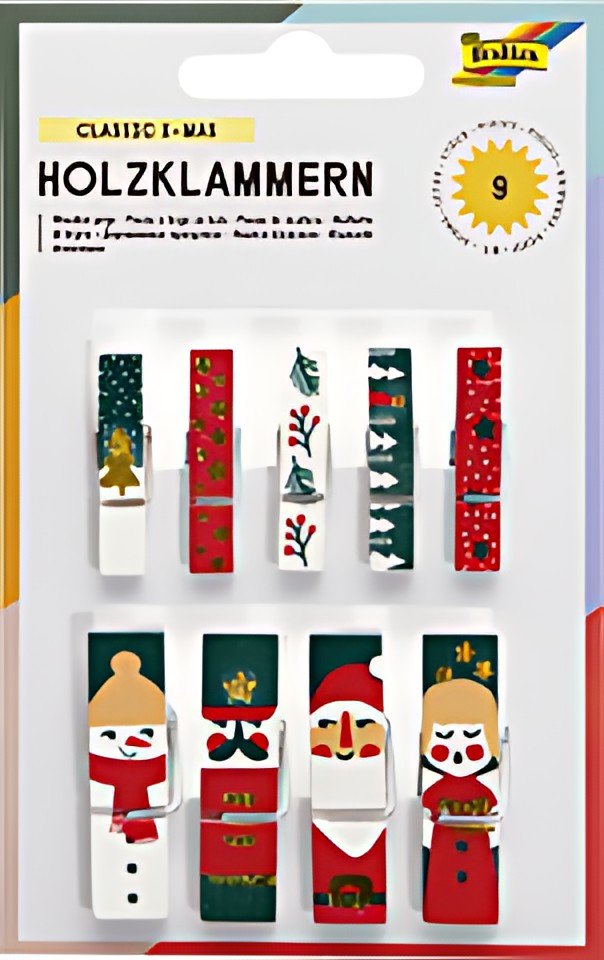 folia Pince à linge en bois, imprimé, "XMas II"