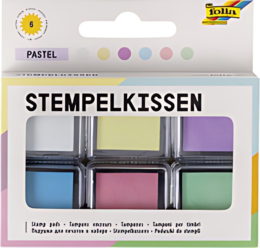 folia Tampon encreur set "Pastel", 6 couleurs assorties