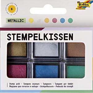 folia Tampon encreur set "Metallic", 6 couleurs assorties