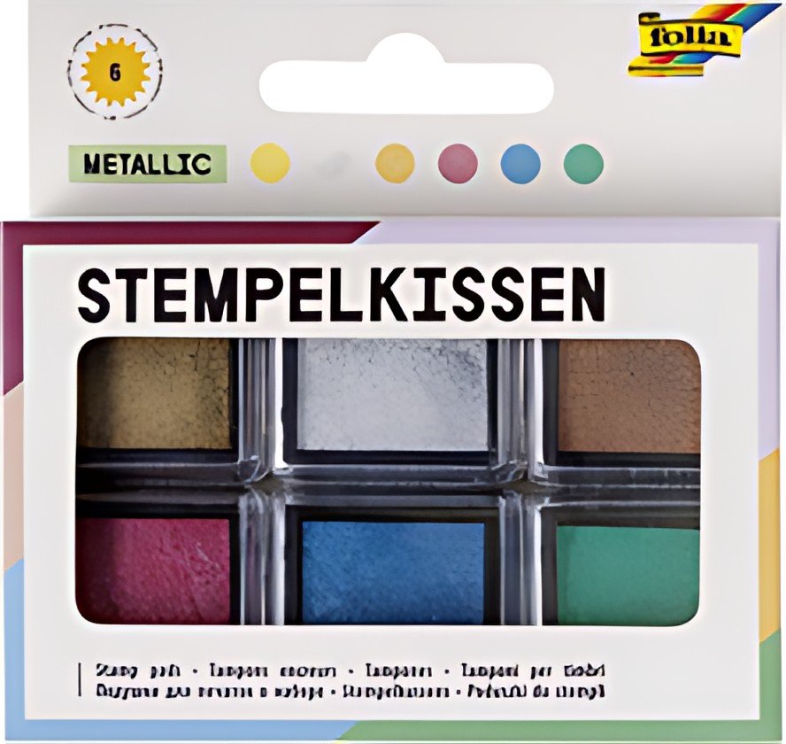 folia Tampon encreur set "Metallic", 6 couleurs assorties